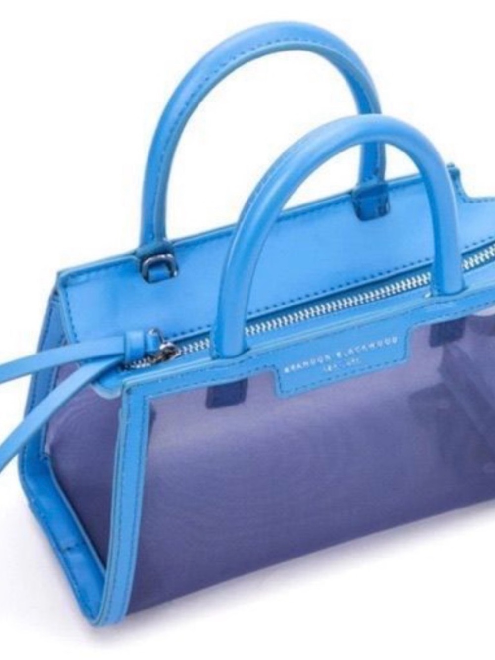 Brandon Blackwood Sky Blue Clear Top-Handle Satchel